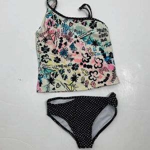 Op Girls' Multicolor Two-Piece Tankini Polka-dot Swimsuit Set Size 6/6X